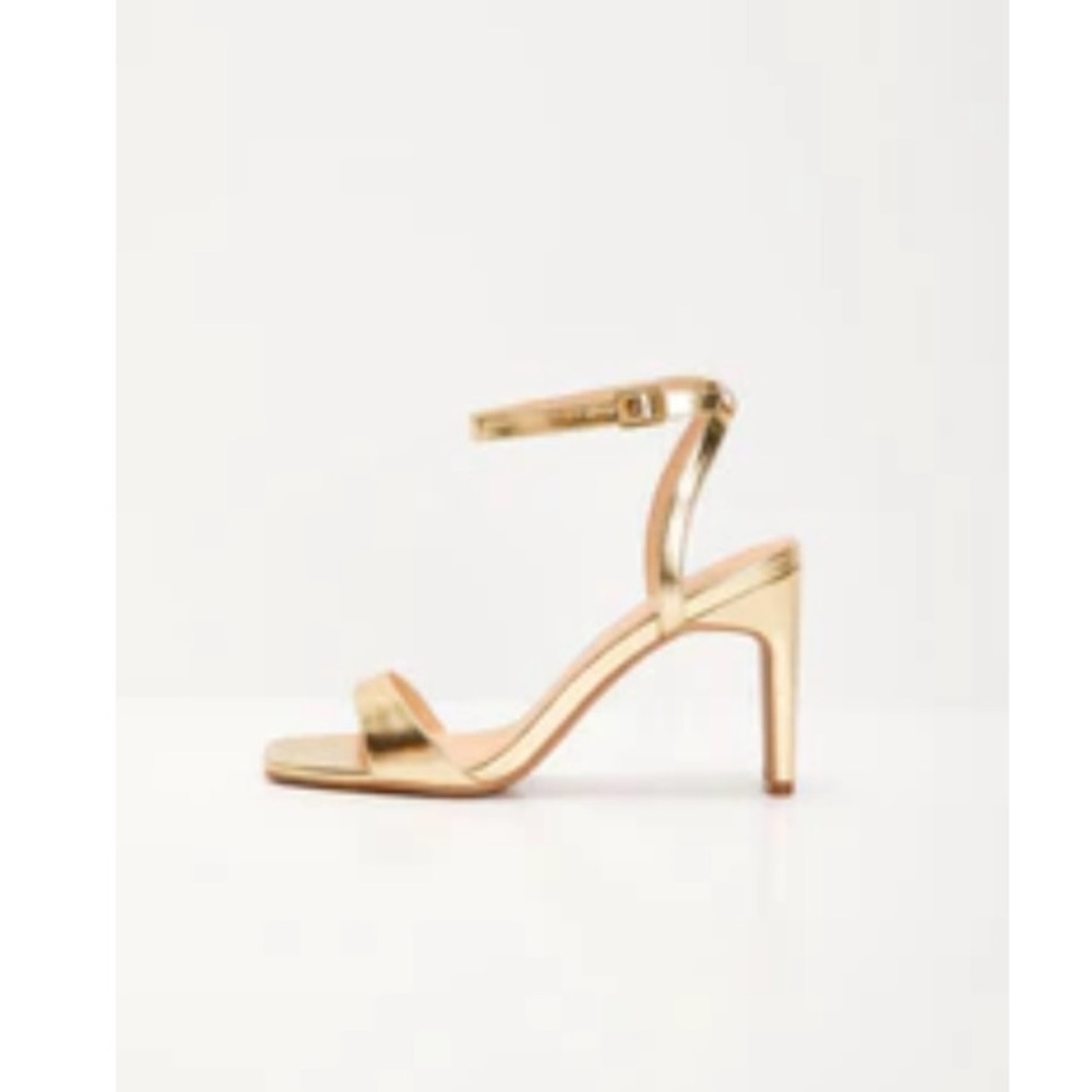 Qupid Gold Ankle Strap Heels
